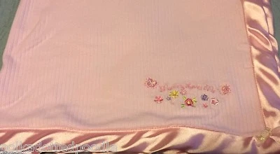 First Moments Layette One Size Pink Mommy Loves Me Pink ribbed knit Baby Blanket - Image 1 of 4