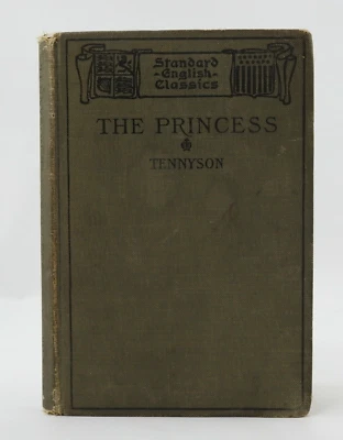 Antique 1897 Book Tennyson's  The Princess Gin & Comp Vintage Novel - Imagem 1 de 4