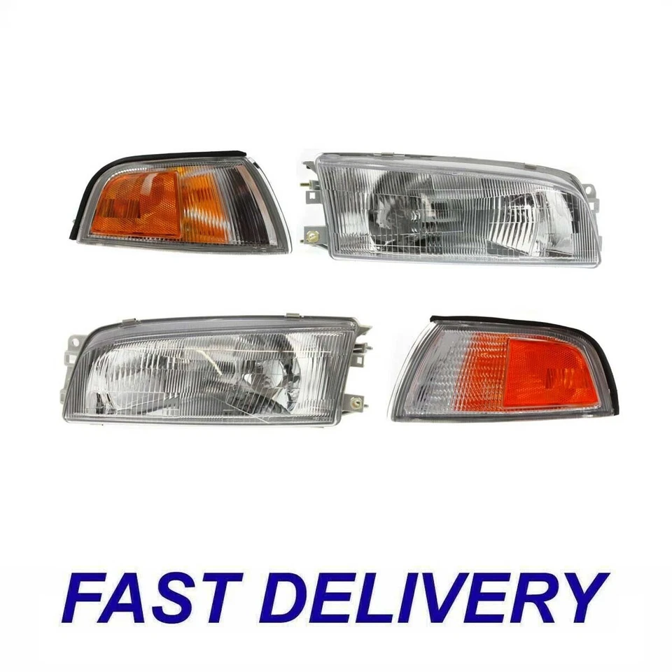 Nuevo juego de 4 faros laterales diestros y diestros para sedán Mitsubishi Mirage 1997-2001 Foto 1 de 4