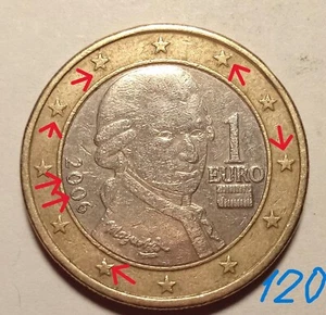 Austria, 1 Euro Coin, 2006  Great very rare coin stamp defect - Picture 1 of 2