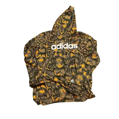 Adidas Boys Size XL (18/20) Black Orange Camo Long Sleeve Hooded Sweatshirt - Image 1 of 4