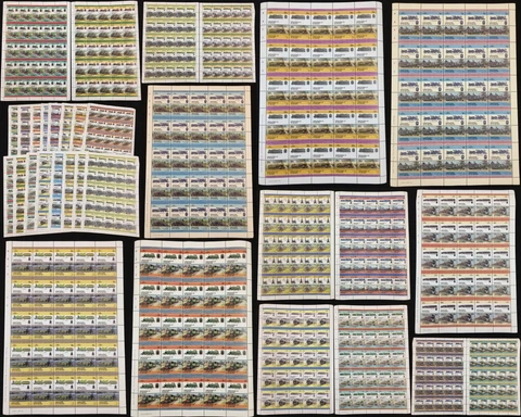 St Vincent Trains Locomotives Sheets x 16(800 Stamps) MNH (BLK55) Cover