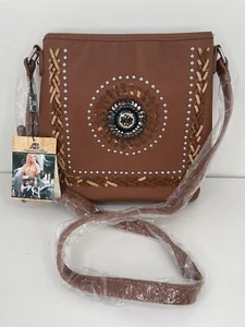 American Bling braune Tragetasche Country Western Umhängetasche ABM-76 *Schaden - Bild 1 von 20