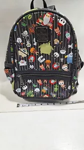 Disney Parks Loungefly Nightmare Before Christmas Chibi Mini Rucksack Streifen - Bild 1 von 7