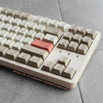 White Gray Pink Retro 9009 PBT Keycaps Set OEM for Cherry MX Mechanical Keyboard - Image 1 of 4