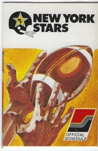 Calendario de bolsillo de fútbol americano New York Stars WFL 1974 - cerveza Carling etiqueta negra - Imagen 1 de 3