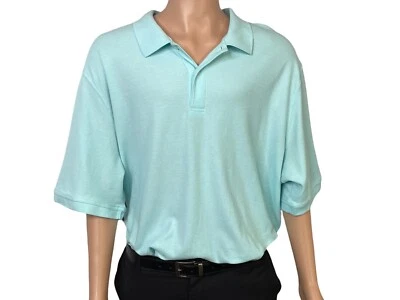 Saddlebred Light Teal Short Sleeve Polo Shirt Mens Big & Tall Comfort Flex 3XLT - Image 1 of 4
