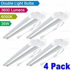 4x Westernpowers 36W LED Shop Light Fixture Work Garage Light 6000K White 4FT