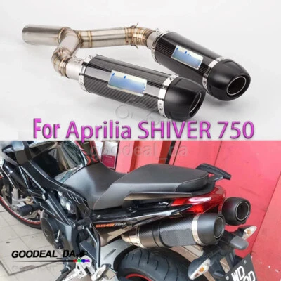 Silenciador de escape de carbono 51 mm tubo de enlace medio deslizable para Aprilia Aprilia Shiver 750 Foto 1 de 4