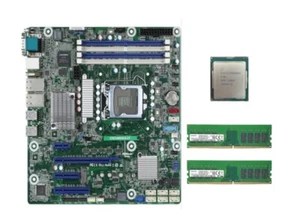 ASRock Rack E3C246D4U2-2T Motherboard With Intel CC150 CPU, 2x 8GB 2133 DDR4 RAM - Picture 1 of 8