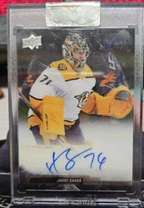 JUUSE SAROS 22-23 UD CLEAR CUT Hockey Veterans AUTOGRAPH #CC-JS Predators - Picture 1 of 2