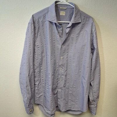 Рубашки Culturata на пуговицах с длинным рукавом легкие в полоску мужские L - Изображение 1 из 4