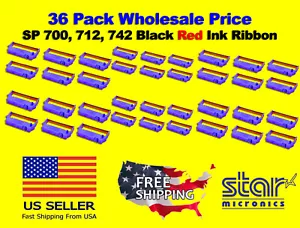 36 PACK STAR SP-700 BLACK / RED Printer Ribbon Ink RC700BR, SP700 742 Wholesale - Picture 1 of 5
