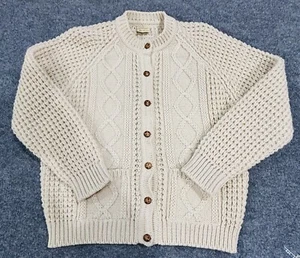 Falcarragh Ireland cremefarbene Damen-Strick-Strick-Cardiganpullover Größe Large - Bild 1 von 9