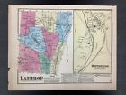 C. 1872 Colored Atlas Map Of Lathrop Twp., Susquehanna Co., PA 12 x 15.5”