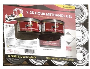 2-Hour Gel Chafing Fuel Cans, 6.10.Oz Pk 12 Party Dimensions. - Picture 1 of 3