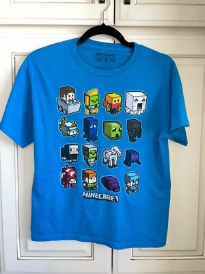 Camiseta Juvenil 2017 Original Minecraft de JINX/Mojang Azul Talla Juvenil Grande Foto 1 de 4