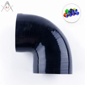 Manguera de codo de silicona negra 4,5" ID 114 mm 90 grados tubo intercooler nuevo - Imagen 1 de 5
