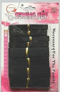 Packet of 8 Pieces 0f Black Elastic - 20mm and 11mm Wide - Picture 1 of 1