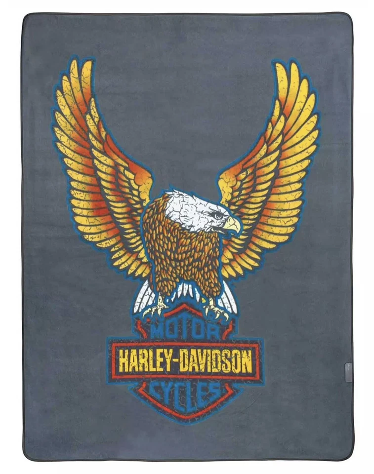 Harley-Davidson Eagle Folding Picnic Blanket | Grey - HDL-10022