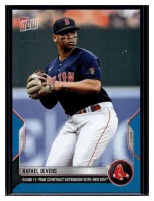2022 Topps Now Offseason #OS-56 Rafael Devers Blue Parallel Card #d 6/49 - Image 1 of 2
