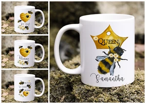 Personalisierte Bienenkönigin Tasse Geschenk Blumen Honig Hummeln Bienenkind, Biene selbst - Bild 1 von 10