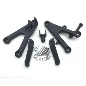 Black Bicycle Front Foot Pegs Bracket Fit Yamaha YZF-R6 2003-2005 R6S 2006-2009 - Foto 1 di 7