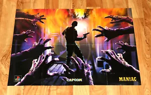 1996 Resident Evil Biohazard Capcom Sega Saturn PS1 Rare Vintage Poster 81x58cm - Picture 1 of 7
