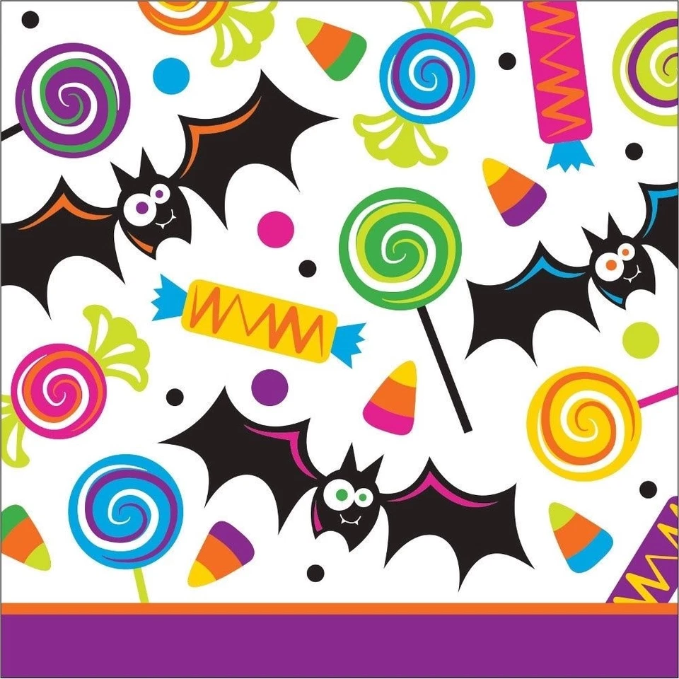 Gone Batty 16 Ct Beverage Napkins Halloween Party Bat Candy - Image 1 of 1