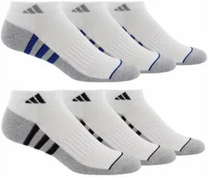Adidas Men's No Show Socks 6 Pack - White - Size 6-12 - Soft & Breathable - Picture 1 of 2