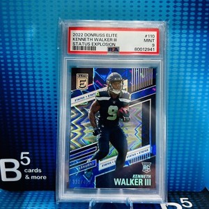 2022 Elite STATUS Kenneth Walker III, Seahawks, ROOKIE CARD, 331/499 PSA 9