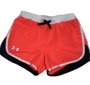 Under Armour Girls Size M Shorts Coral Drawstring Athletic Running Heat Gear - Picture 1 of 6