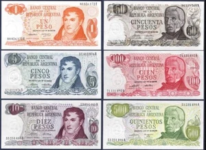 ARGENTINA 🇦🇷SET*P293/P294/P295/296/297/P298*D.L 18.188/69*UNC GEM* ND1973/1976 - Picture 1 of 1