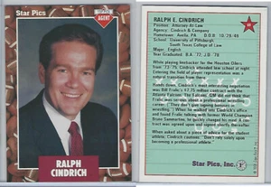 1991 Star Pics Football, #69 Ralph Cindrich, Sports Agent, Mint, ZQL - Picture 1 of 1
