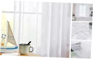 White Sheer Curtains 63 Inch Length Seashell Starfish Pattern Drapes for - Picture 1 of 8