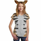 Halloween Costume Tiger All Over Big Kid Costume T Shirt w/Tiger Ears Headband