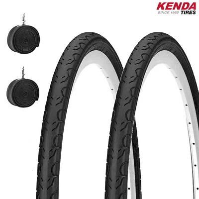 2 COPERTONI 700 X 35 C + CAMERE PNEUMATICI KENDA NERI BICICLETTA TREKKING CITY - Imagen 1 de 4