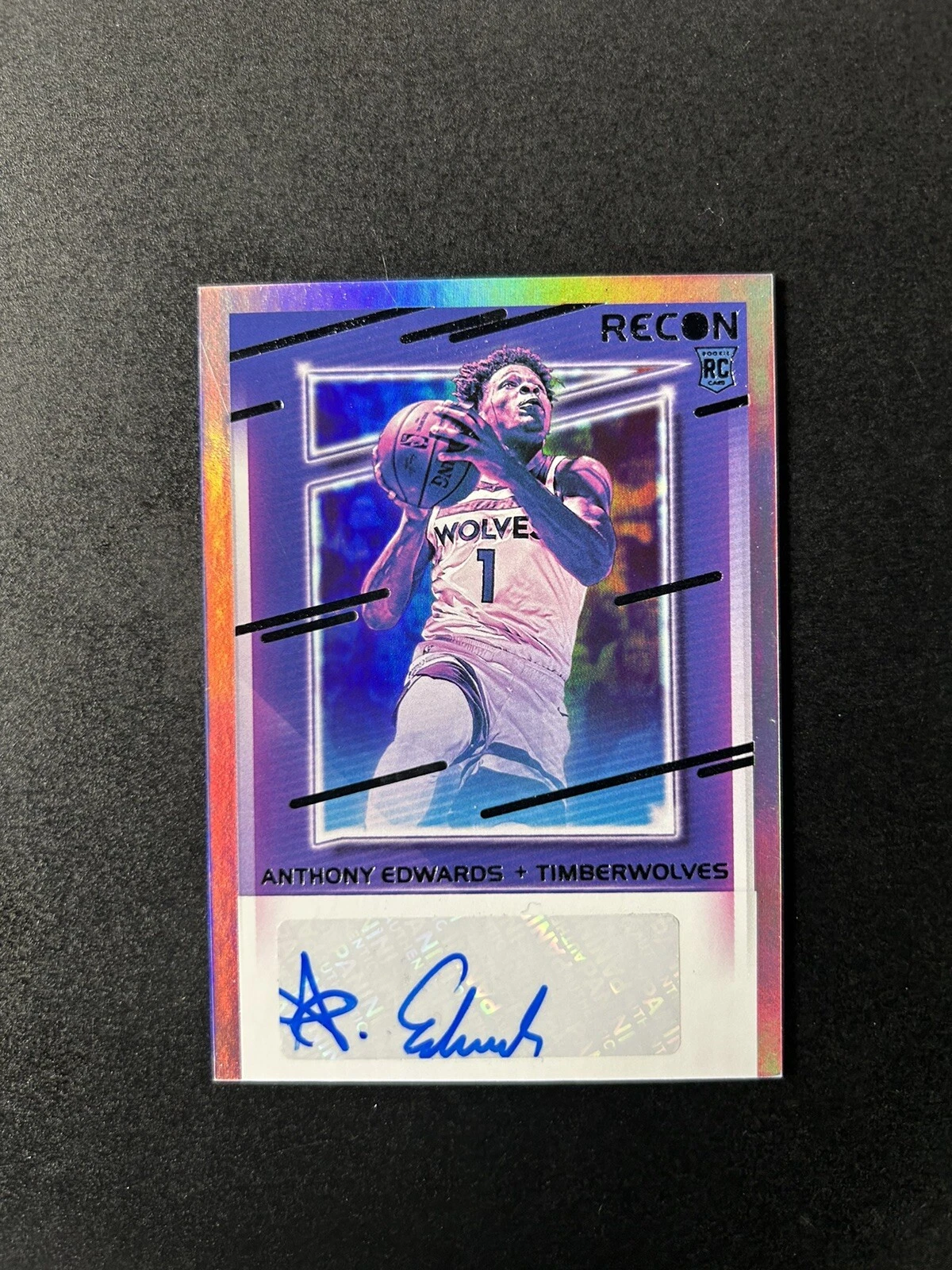 2020 Recon ANTHONY EDWARDS Rookie Signatures Holo Auto RC #RRS-AED Timberwolves