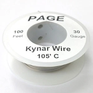 100' Page 30AWG GREY KYNAR Insulated Wire Wrap Wire 100 Foot Roll ~ Made In USA - Picture 1 of 1