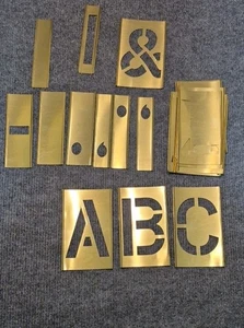 Partial C.H. Hanson 10036 Stencil Set, Numbers, Brass,  6 Inch Missing D Thru I - Picture 1 of 3