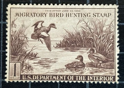 US Stamps - SC# RW9 - Duck Stamp - MOGH - SCV $95.00 - Image 1 of 2