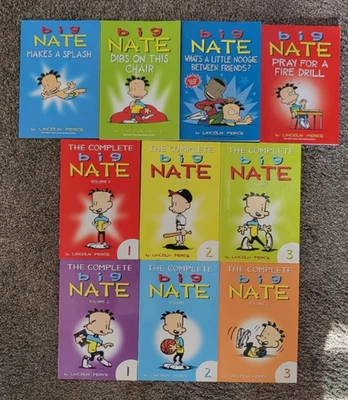 Big Nate Book Lot of 10 Lincoln Peirce Paperbacks ~ 2 sets Volume 1-3 and others - Image 1 of 4