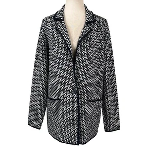 Max Studio Pullover Blazer schwarz creme Fischgrätmuster Größe M - Bild 1 von 11