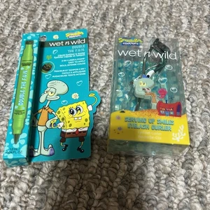 SpongeBob SquarePants Wet N Wild  SQUIDWARD LOT : Eyeliner Stamp & Lash Curler   - Picture 1 of 4