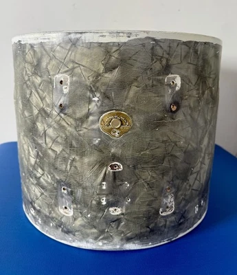 复古 1950 Leedy & Ludwig 12x15 英寸行军小军地板汤姆鼓壳黑色 BDP — 第 1/4 张图片