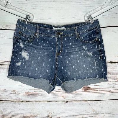 Pantalones Cortos de Jean Torrid Talla 18 Azul Denim - Blanco Estampado de Lunares/Cráneo Envejecido Foto 1 de 3