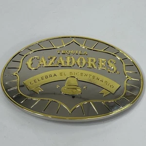 Tequila Cazadores Hebilla Cinturón Celebrar El Bicentenario Dorado Cromo Promo Grande - Imagen 1 de 5