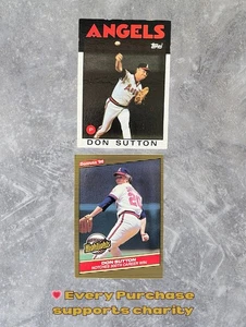 Don Sutton 2 Karten Lot • Angels Dodgers • 1986 Topps & Donruss • HOF P • VG/EX - Bild 1 von 3