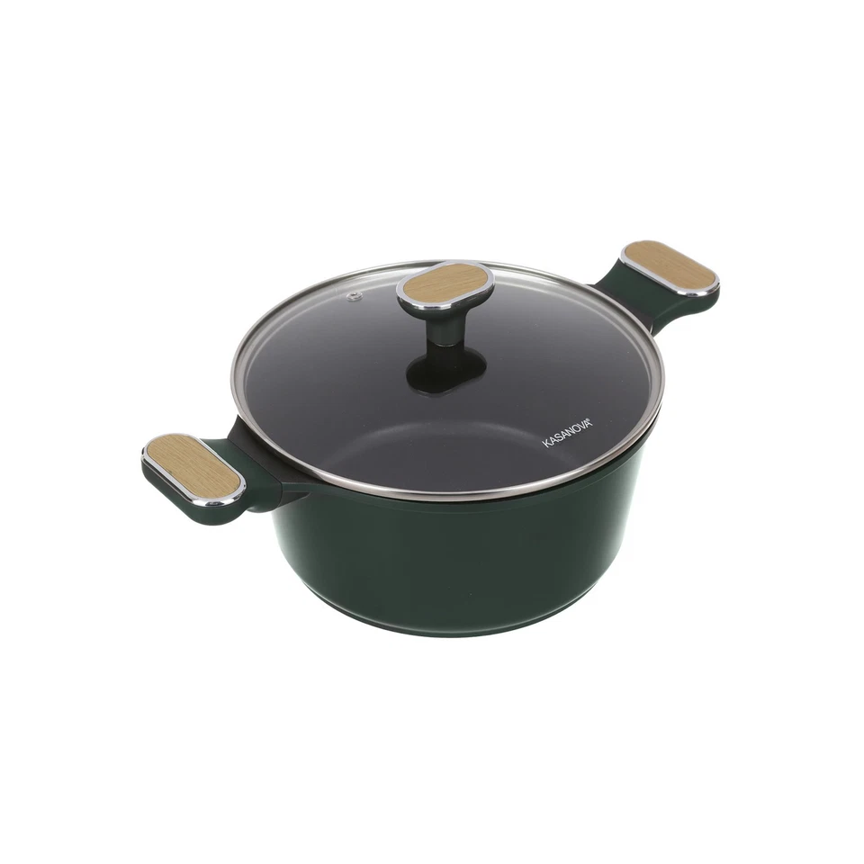 Casseruola antiaderente 24 cm verde con coperchio verde - Immagine 1 di 4