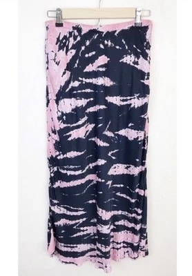 Young Fabulous & Broke Pull On Tie Dye Midi Skirt Pink Navy Blue Size Medium - Image 1 of 4